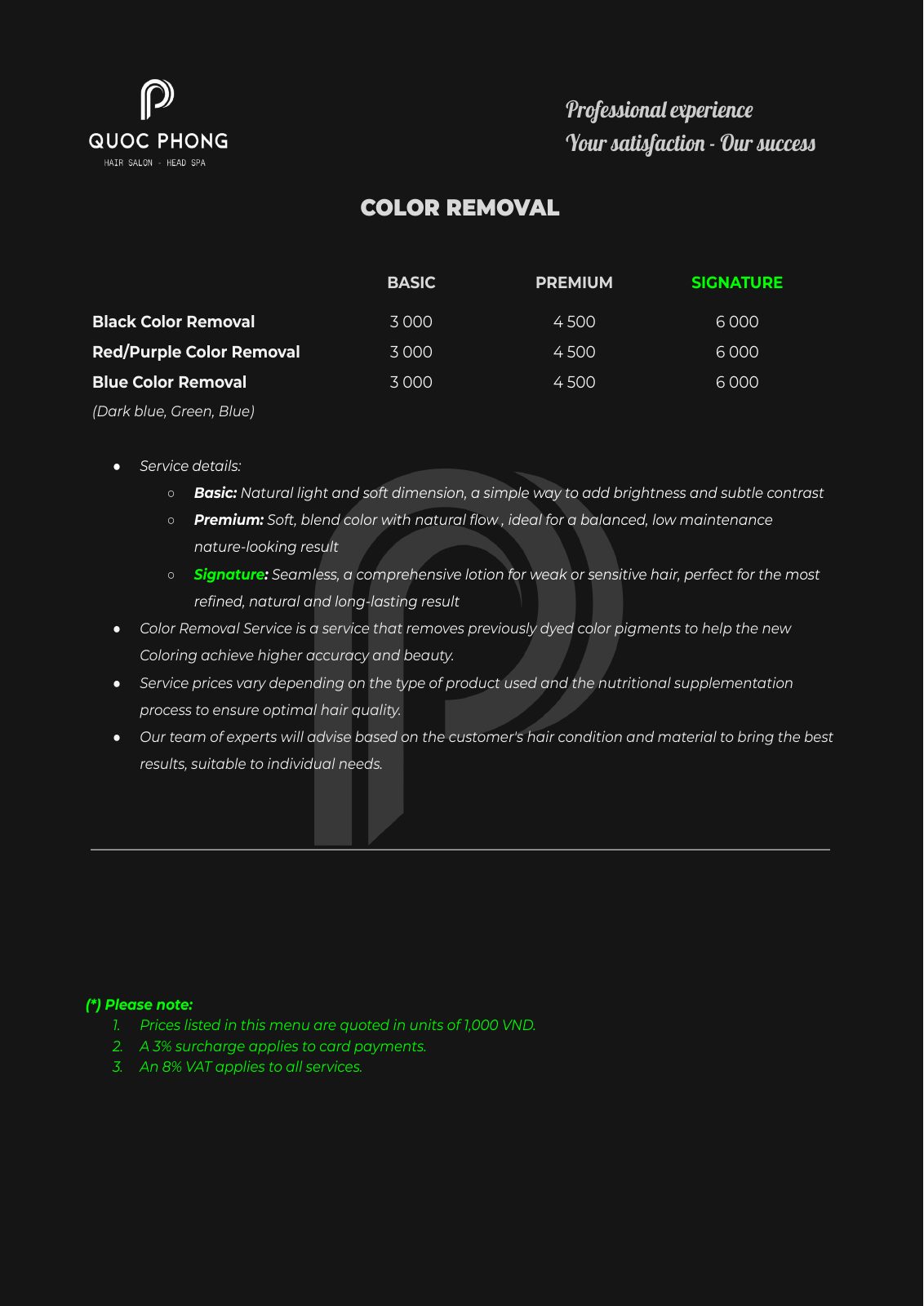 Price list page 12 of 18